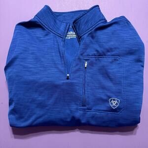 Ariat AriatTEK Cold Series Quarter Zip Pullover Blue Space Dye Fleece Men’s XL